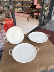 3 Boy Yuvarlak Porselen Sunumluk Gümüş **PNC19 - Görsel 2