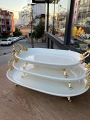 3 Boy Porselen Sunumluk Gold **PNC10 - Görsel 2