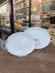 2 Boy Porselen Sunumluk GÜMÜŞ **PNC13