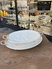 2 Boy Porselen Sunumluk GÜMÜŞ **PNC13 - Görsel 3