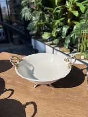 3 Ayaklı Porselen Salata Kasesi GOLD**1 Adet PNC14