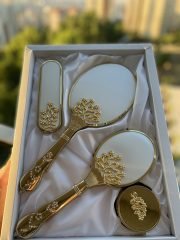 Beyaz Ağaç Ayna Tarak *Gold - Görsel 4