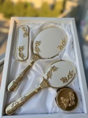 Beyaz Ağaç Ayna Tarak *Gold - Görsel 3