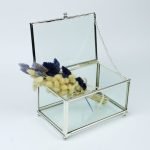 15 x 10 cm Cam Kutu Gümüş