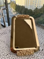 Çift Dekorlu Tepsi Gold