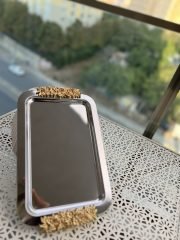 Çift Dekorlu Tepsi Gümüş - Görsel 3