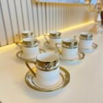 Kabartmalı yaldızlı fincan takımı 6 KİŞİLİK * POR-102179