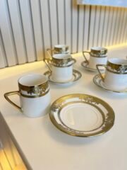 Kabartmalı yaldızlı fincan takımı 6 KİŞİLİK * POR-102179 - Görsel 2