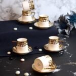 KABARTMALI YALDIZLI 6LI KAHVE FİNCANI (P/POR-102181)