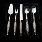 5 PARÇA SAFİR SERVİS TAKIMI *GOLD SAPLI