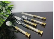 5’Li Porselen Elmas Servis Sunumluk*GOLD