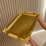 DİKDÖRTGEN DEKORLU TEPSİ  45 * 28 cm